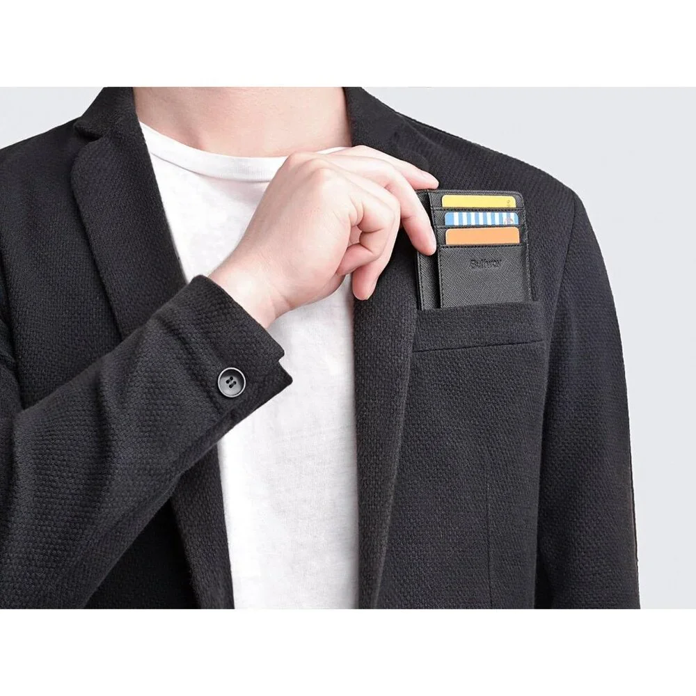 Slim Minimalist Front Pocket RFID Blocking Leather Wallets for Men